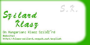 szilard klasz business card